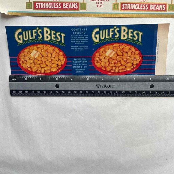 Gulf's Best Leading Lady Can Labels Lot of 4 Vintage Deer Island Packing Co - Picture 13 of 14